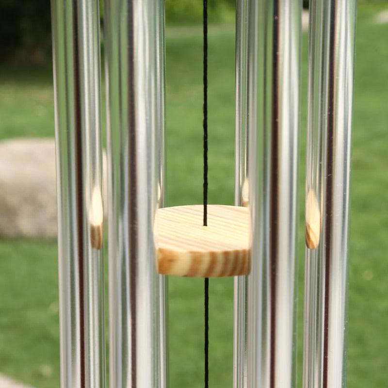 Silver 6 Tube Wind Chime For Outdoor Garden Yard Patio